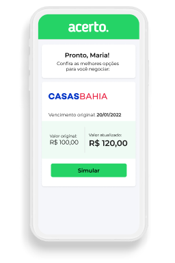 Celular mostrando tela do site de negociação digital